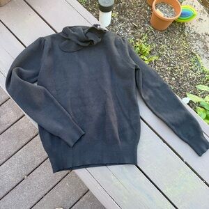 Vintage Style Belle Poque Black Tie Neck Sweater